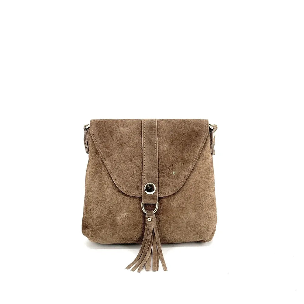 Sac besace en croûte de cuir KIONA Taupe
