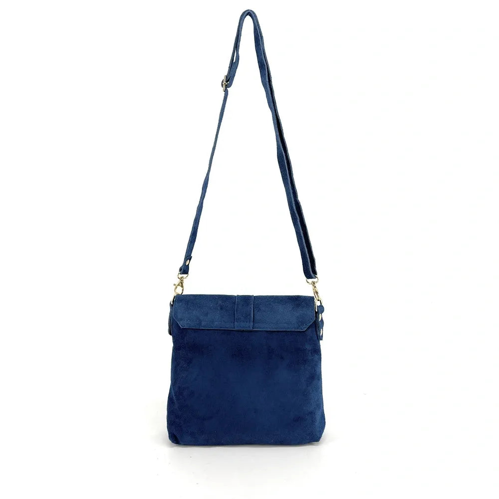 Sac besace en croûte de cuir KIONA Bleu