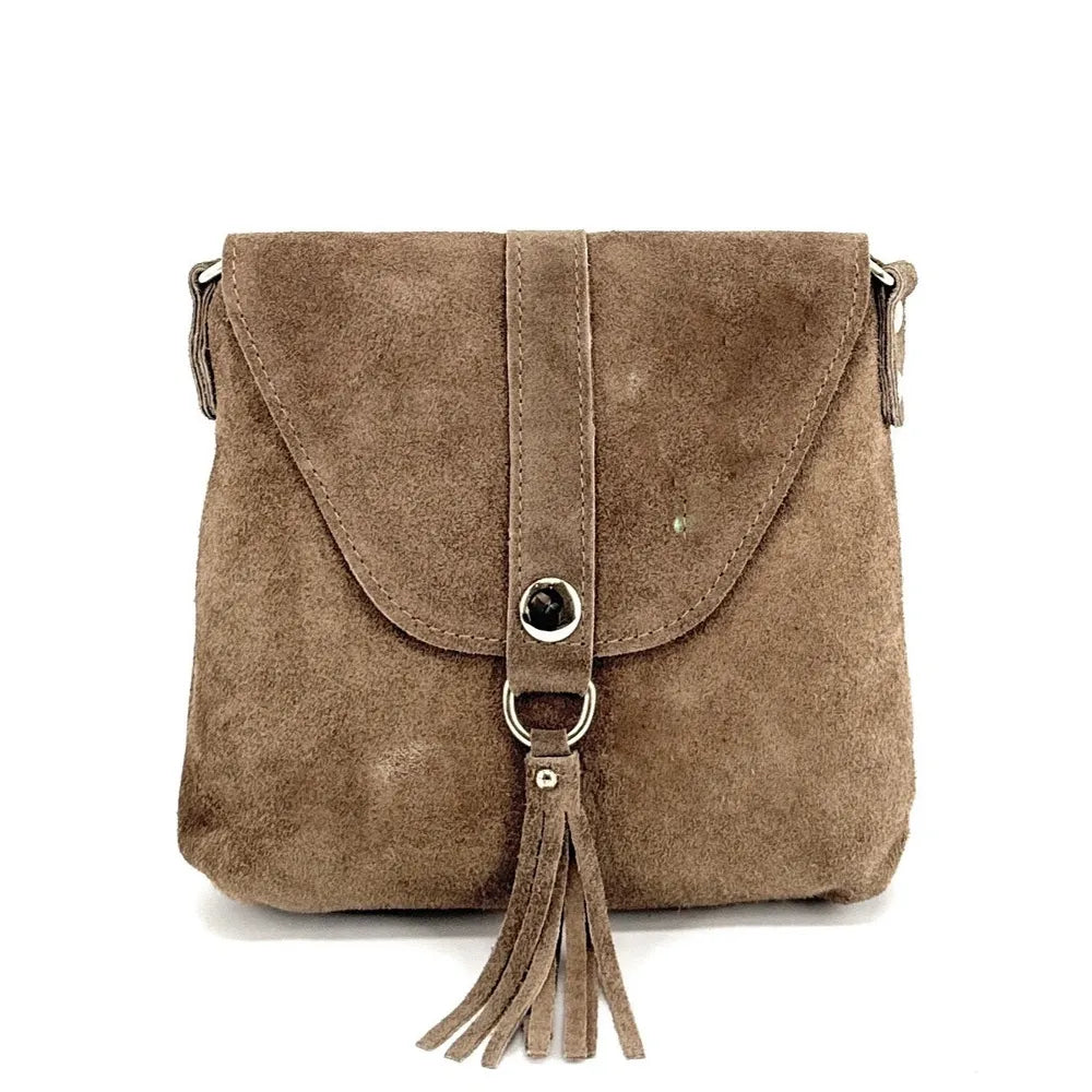 Sac besace en croûte de cuir KIONA Taupe