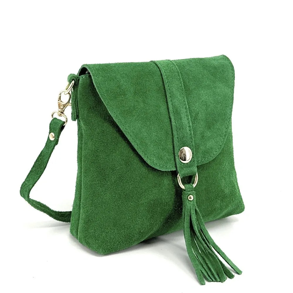 Sac besace en croûte de cuir KIONA Vert anglais