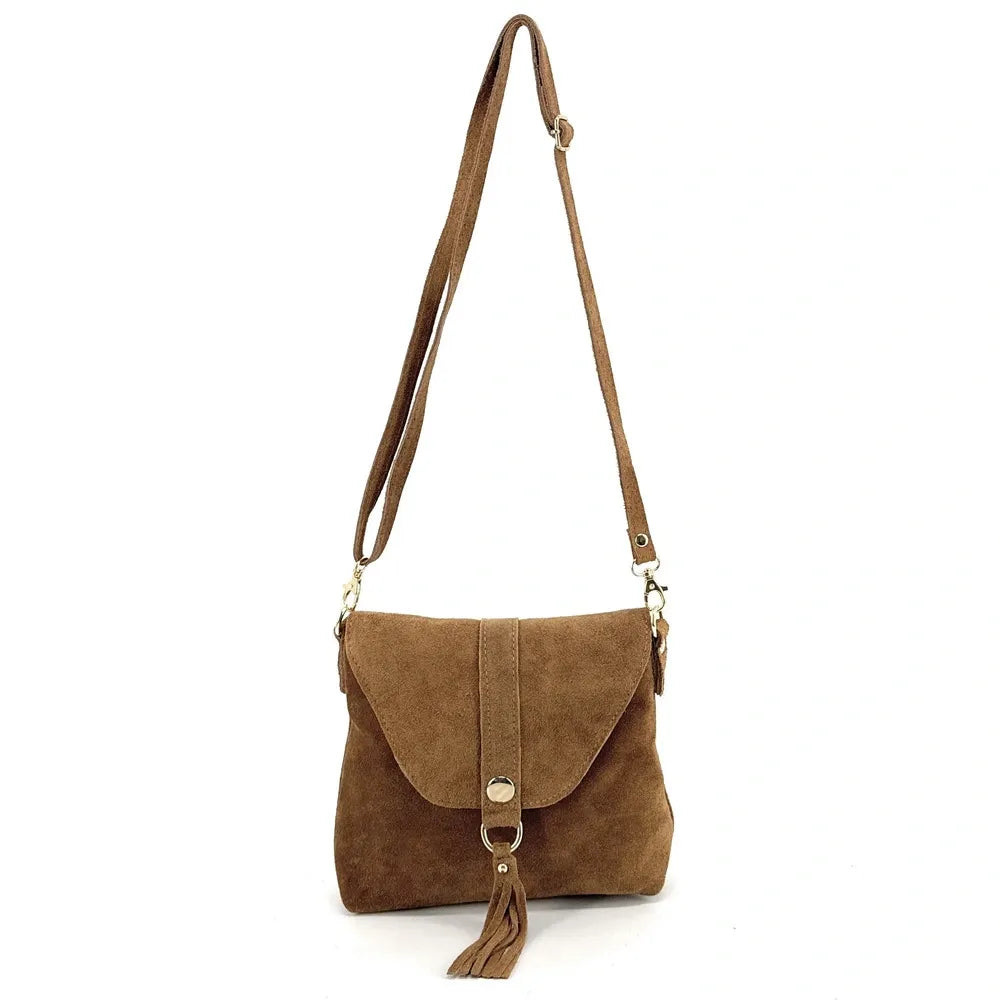 Sac besace en croûte de cuir KIONA Camel