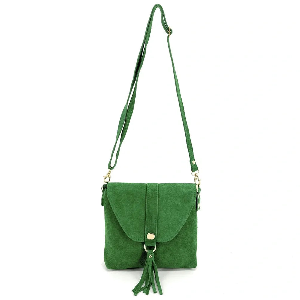 Sac besace en croûte de cuir KIONA Vert anglais