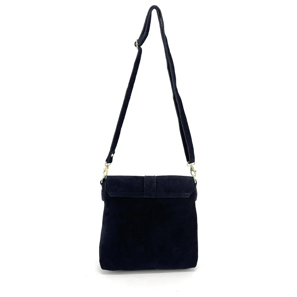 Sac besace en croûte de cuir KIONA Bleu marine
