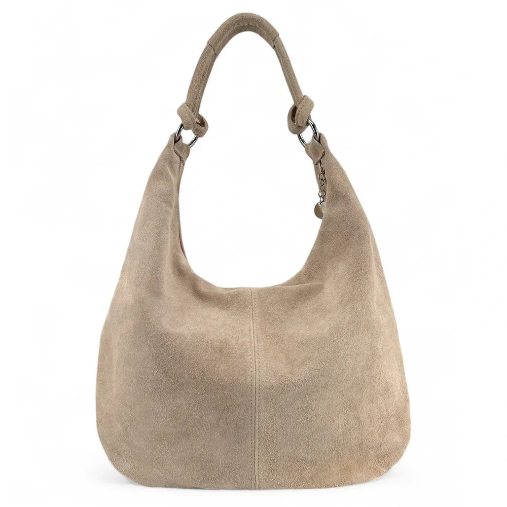 Sac à main en croûte de cuir LOVE Beige crème