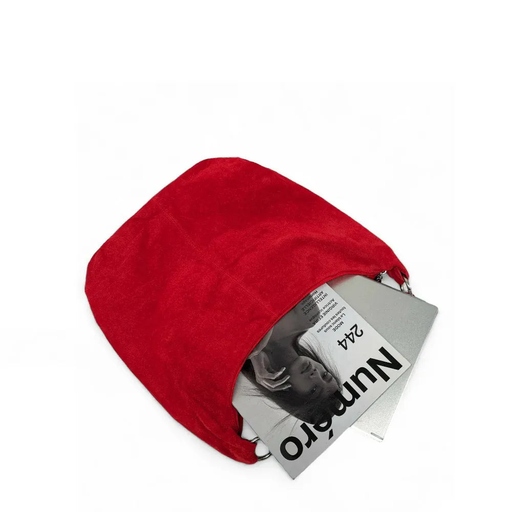 Sac à main en croûte de cuir LOVE Rouge garance