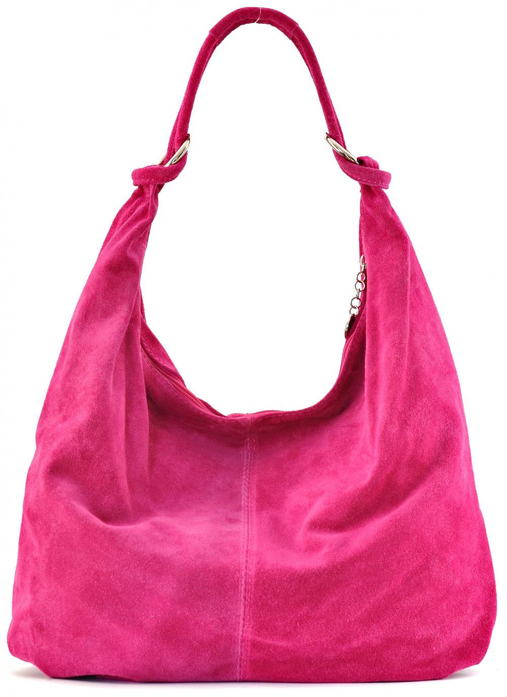 Sac à main en croûte de cuir LOVE Rose fuchsia