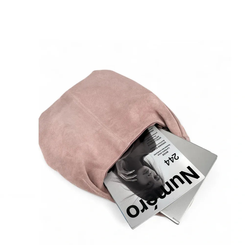 Sac à main en croûte de cuir LOVE Rose nude