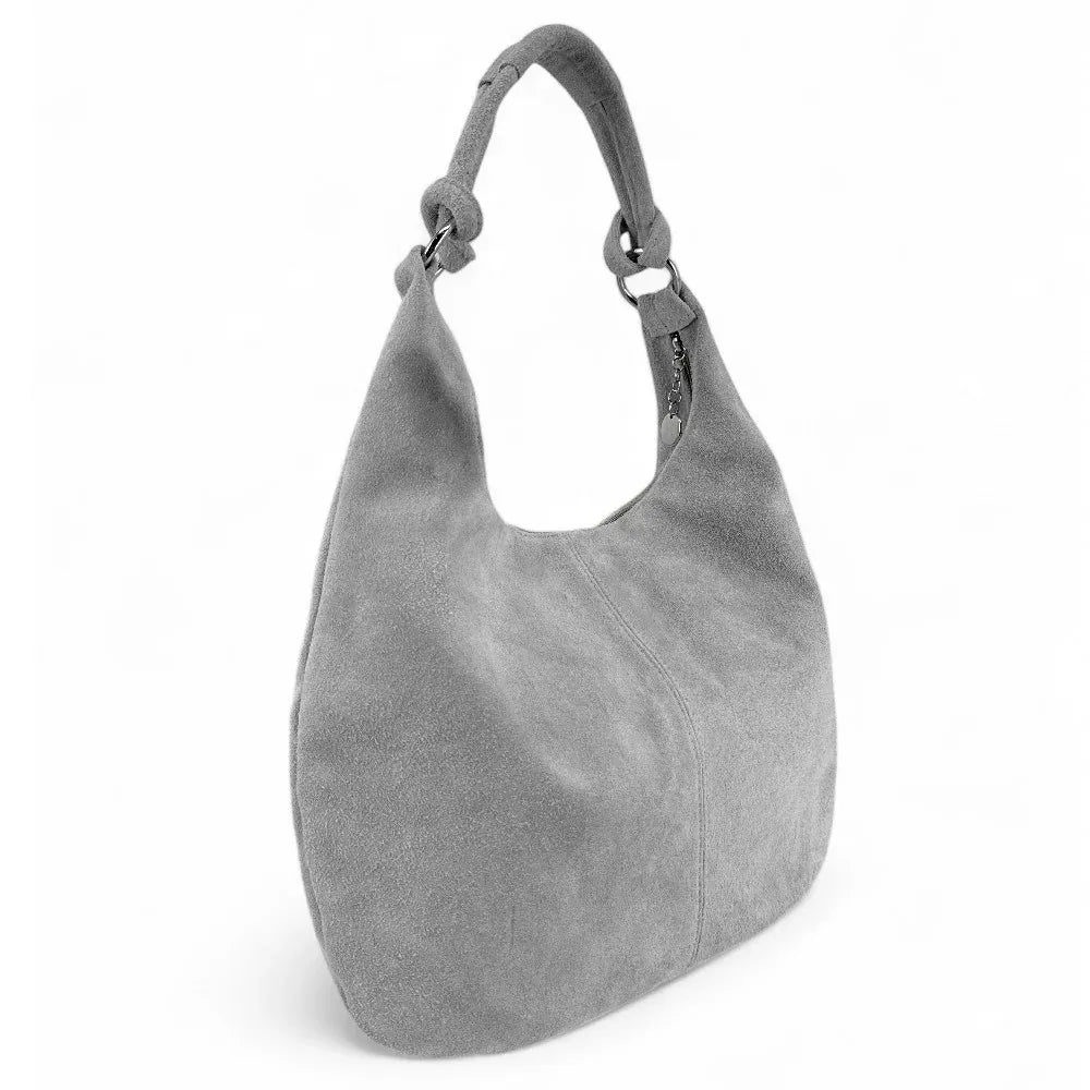 Sac à main en croûte de cuir LOVE Gris clair
