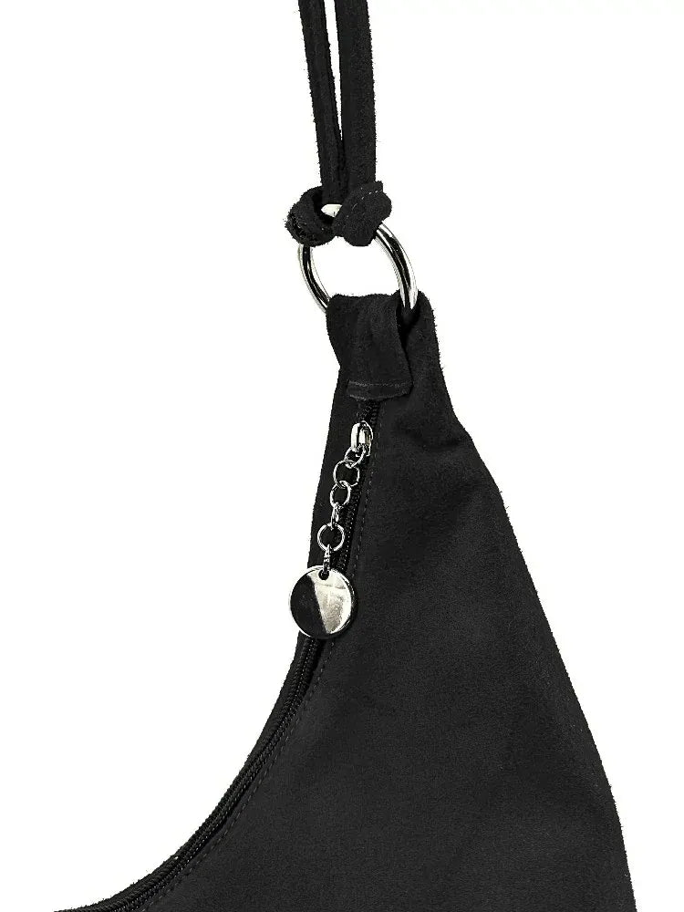 Sac à main en croûte de cuir LOVE Noir