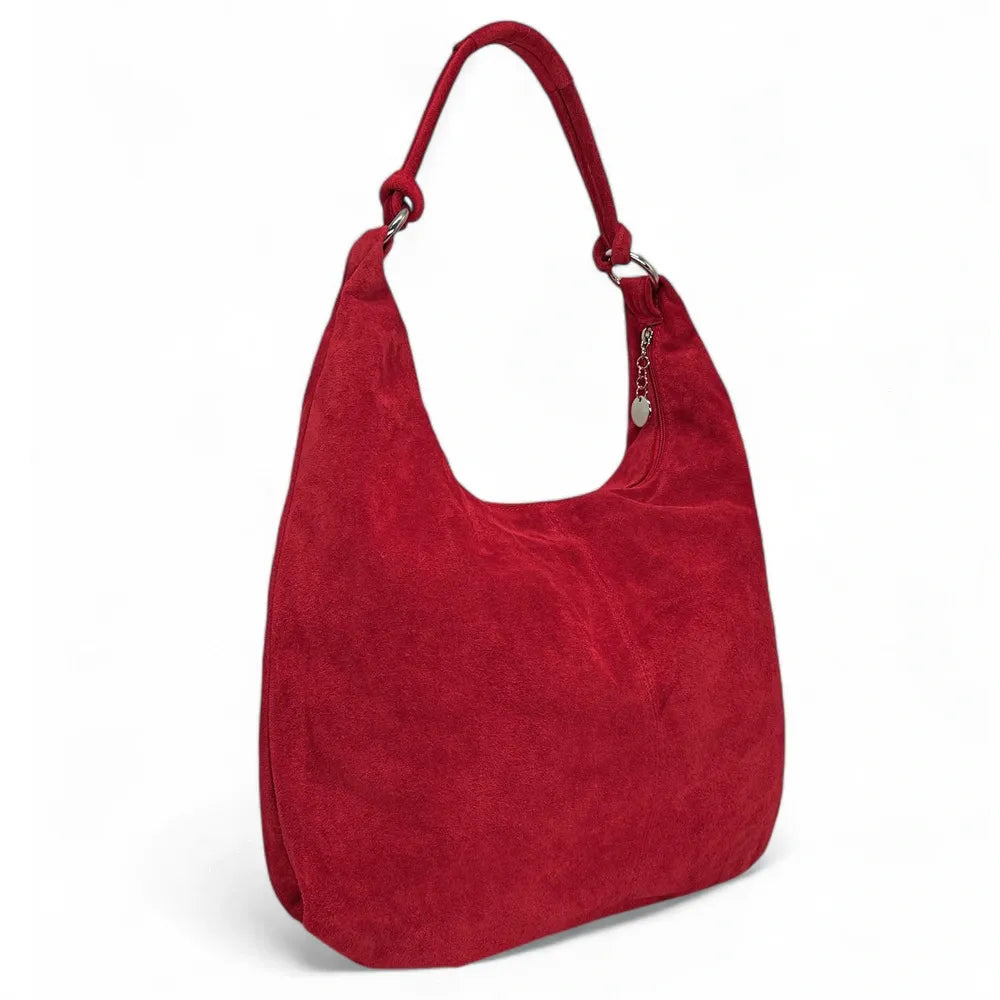 Sac à main en croûte de cuir LOVE Rouge intense