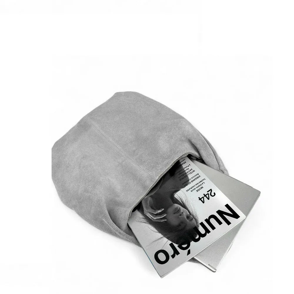 Sac à main en croûte de cuir LOVE Gris clair