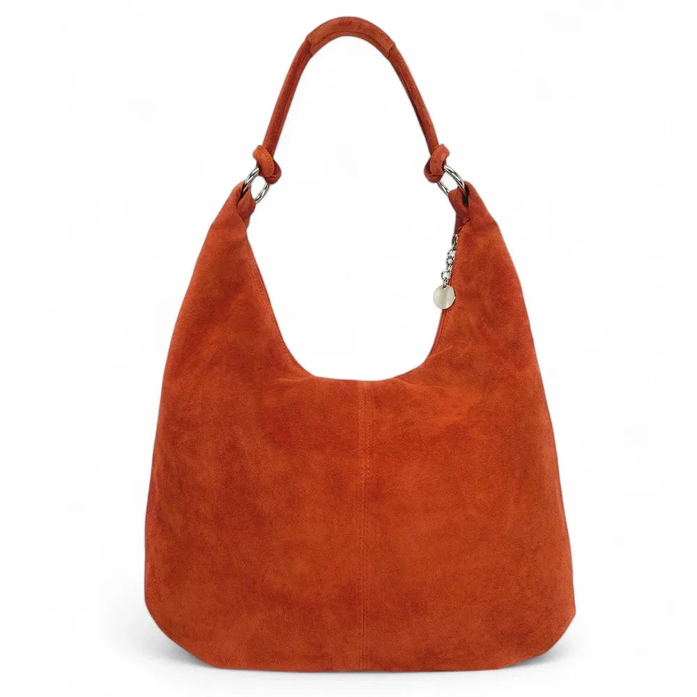 Sac à main en croûte de cuir LOVE Rouge brique