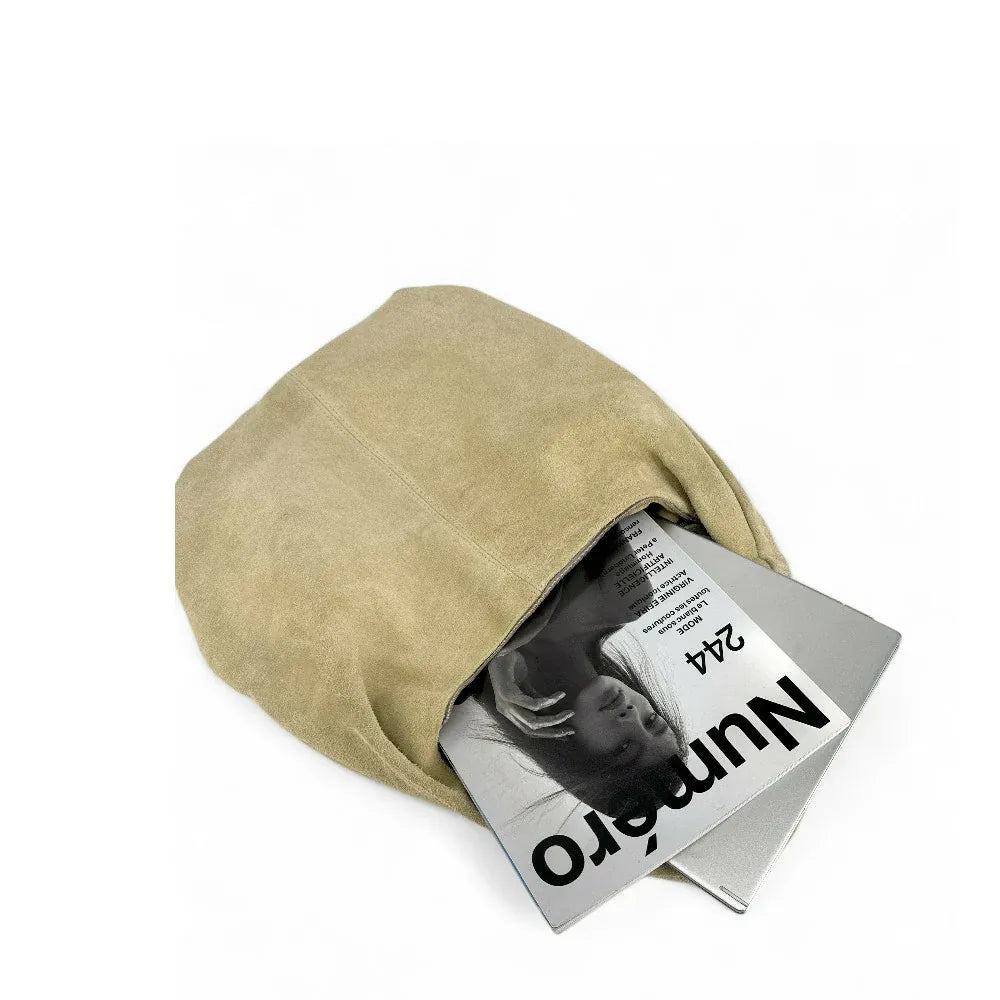 Sac à main en croûte de cuir LOVE Taupe clair