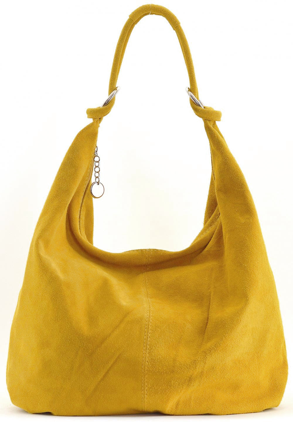 Sac à main en croûte de cuir LOVE Jaune Moutarde