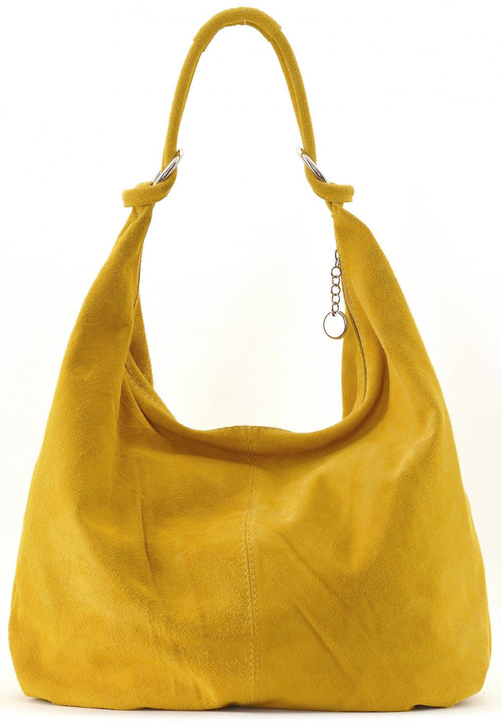 Sac à main en croûte de cuir LOVE Jaune Moutarde