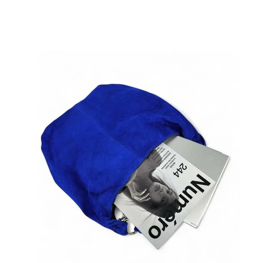 Sac à main en croûte de cuir LOVE Bleu roi