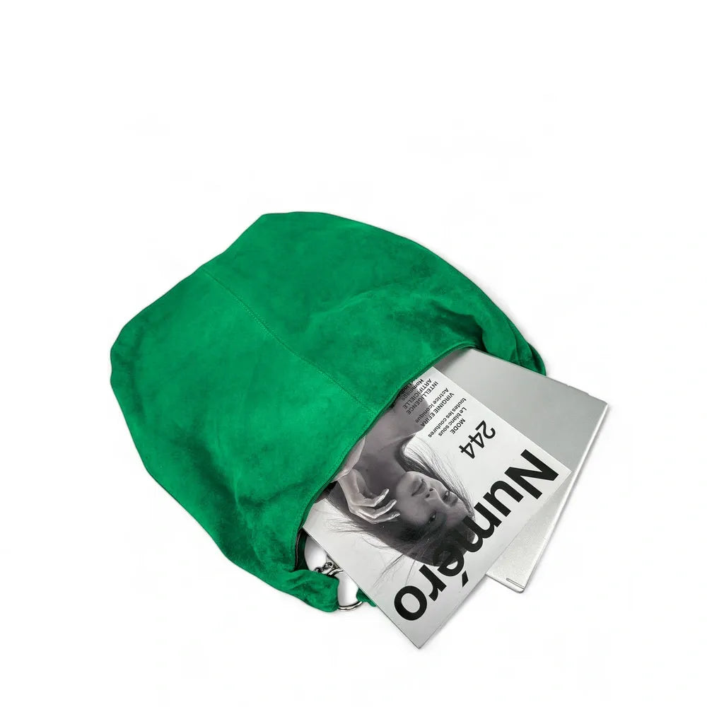 Sac à main en croûte de cuir LOVE Vert anglais
