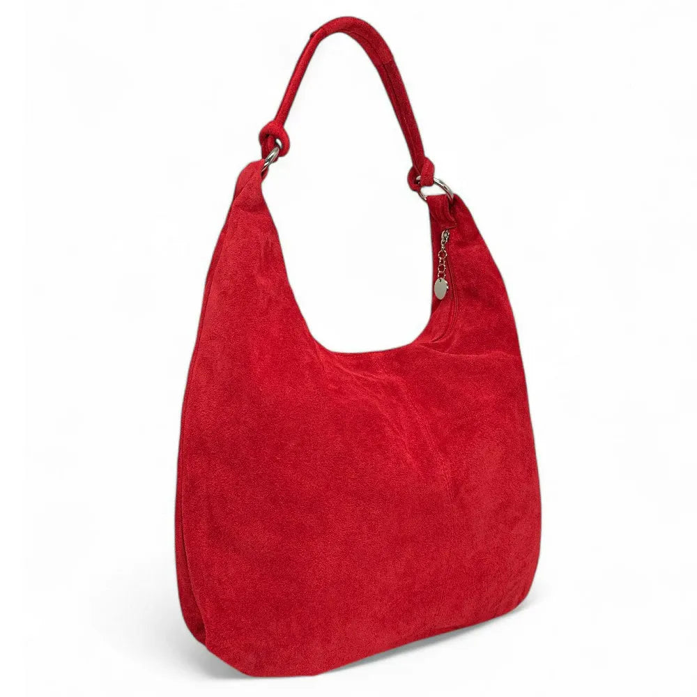 Sac à main en croûte de cuir LOVE Rouge garance