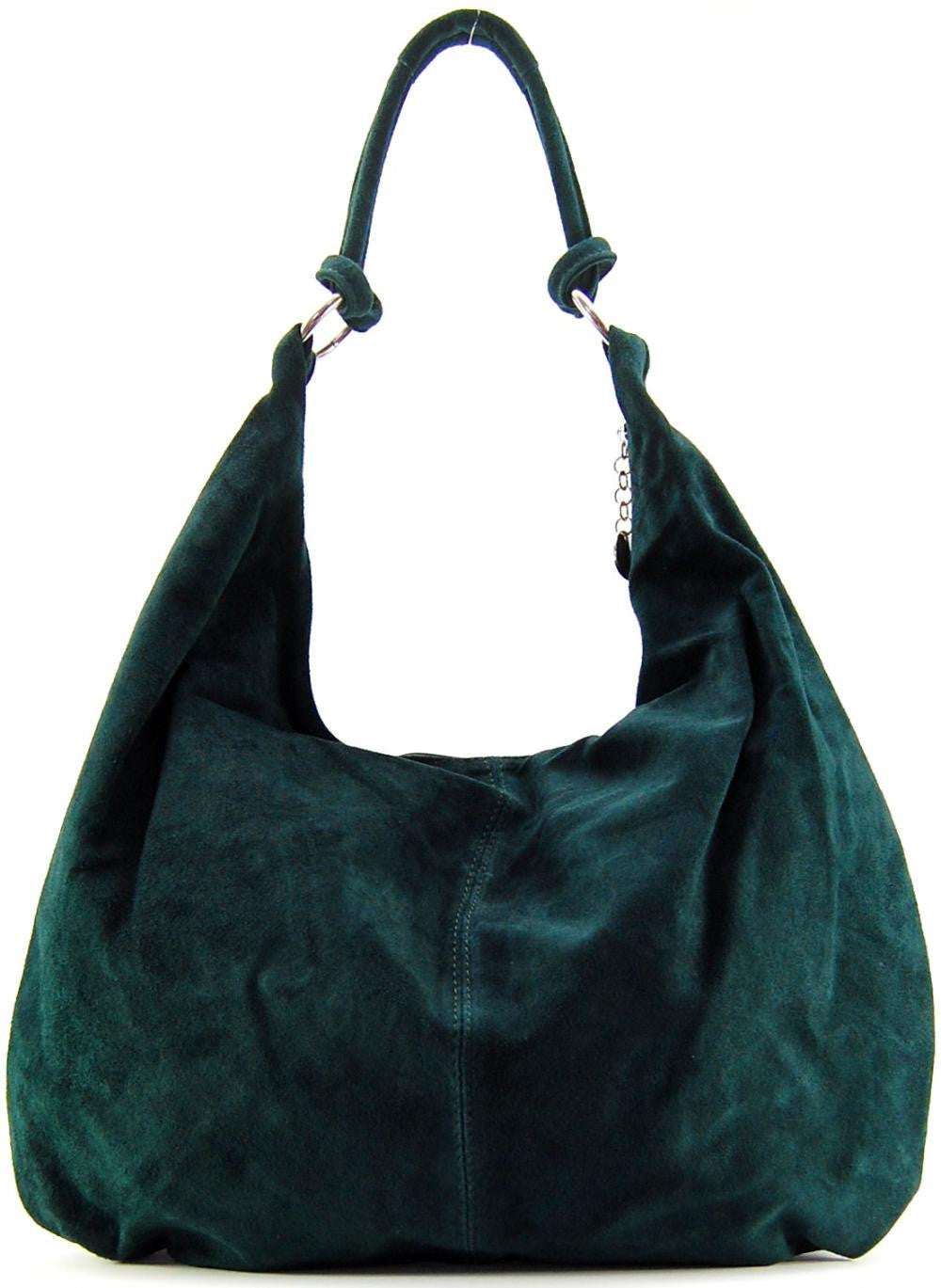 Sac à main en croûte de cuir LOVE Vert forêt