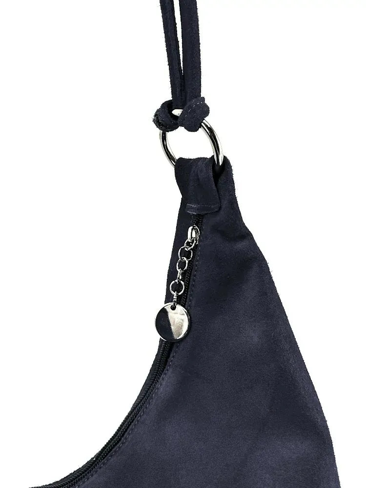 Sac à main en croûte de cuir LOVE Bleu marine
