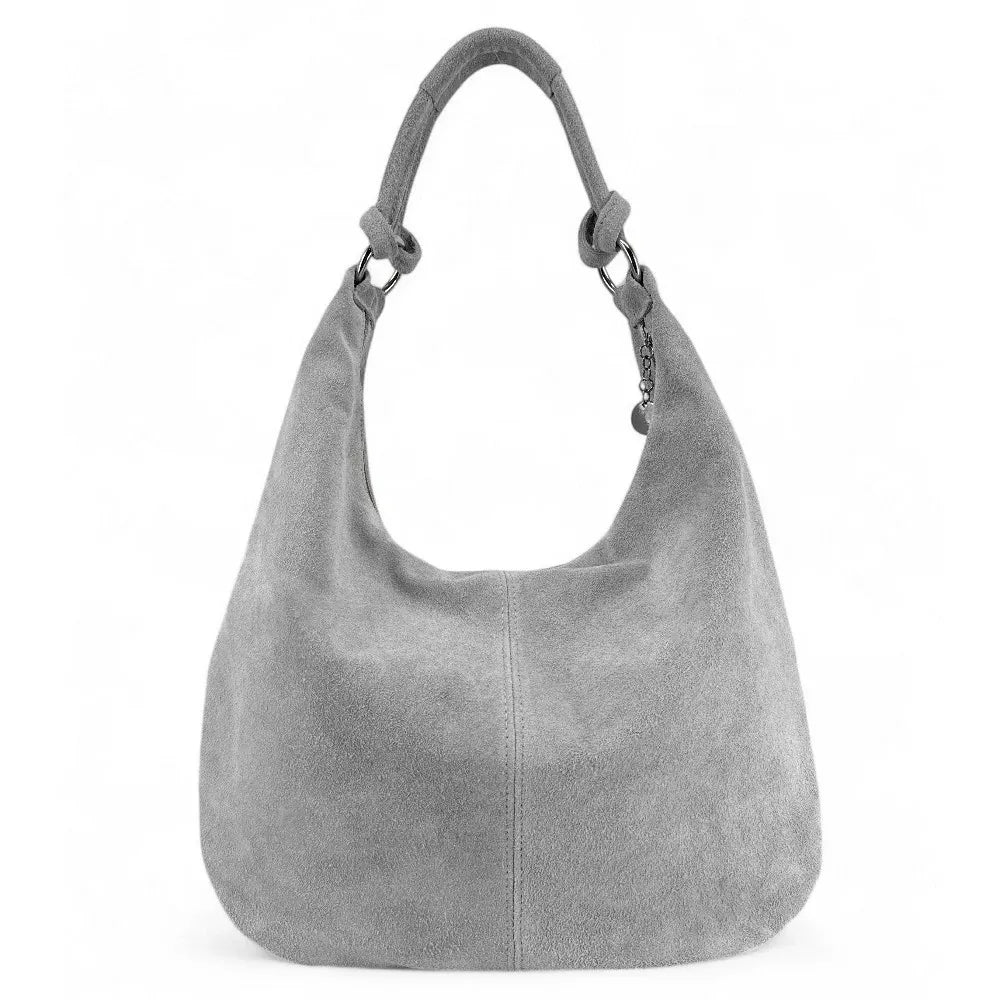 Sac à main en croûte de cuir LOVE Gris clair
