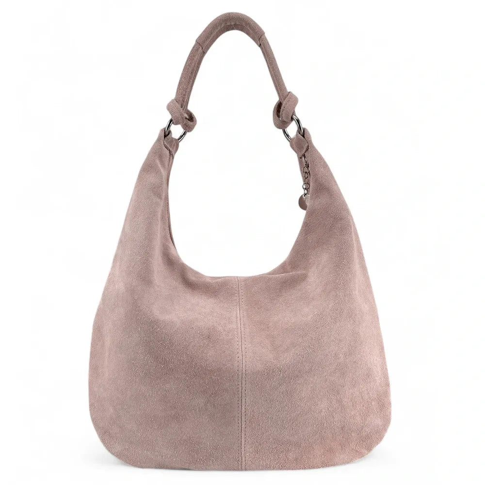 Sac à main en croûte de cuir LOVE Rose nude