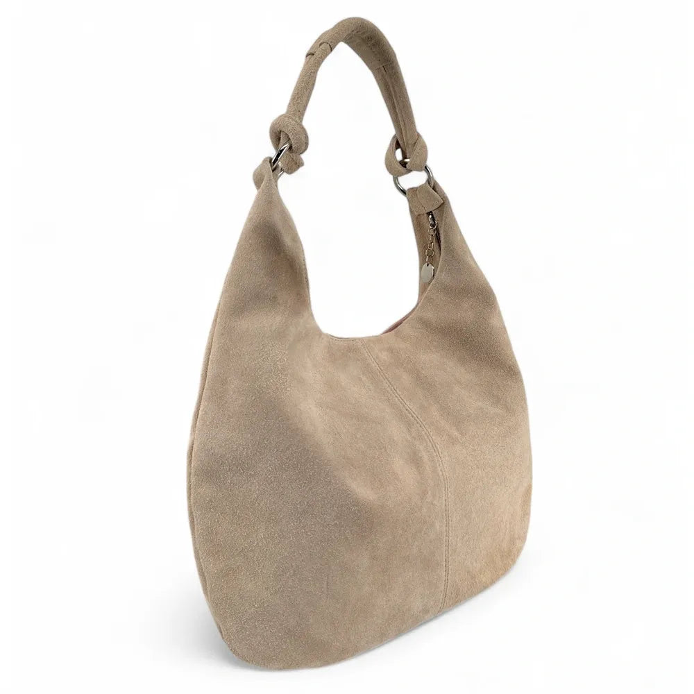Sac à main en croûte de cuir LOVE Beige crème