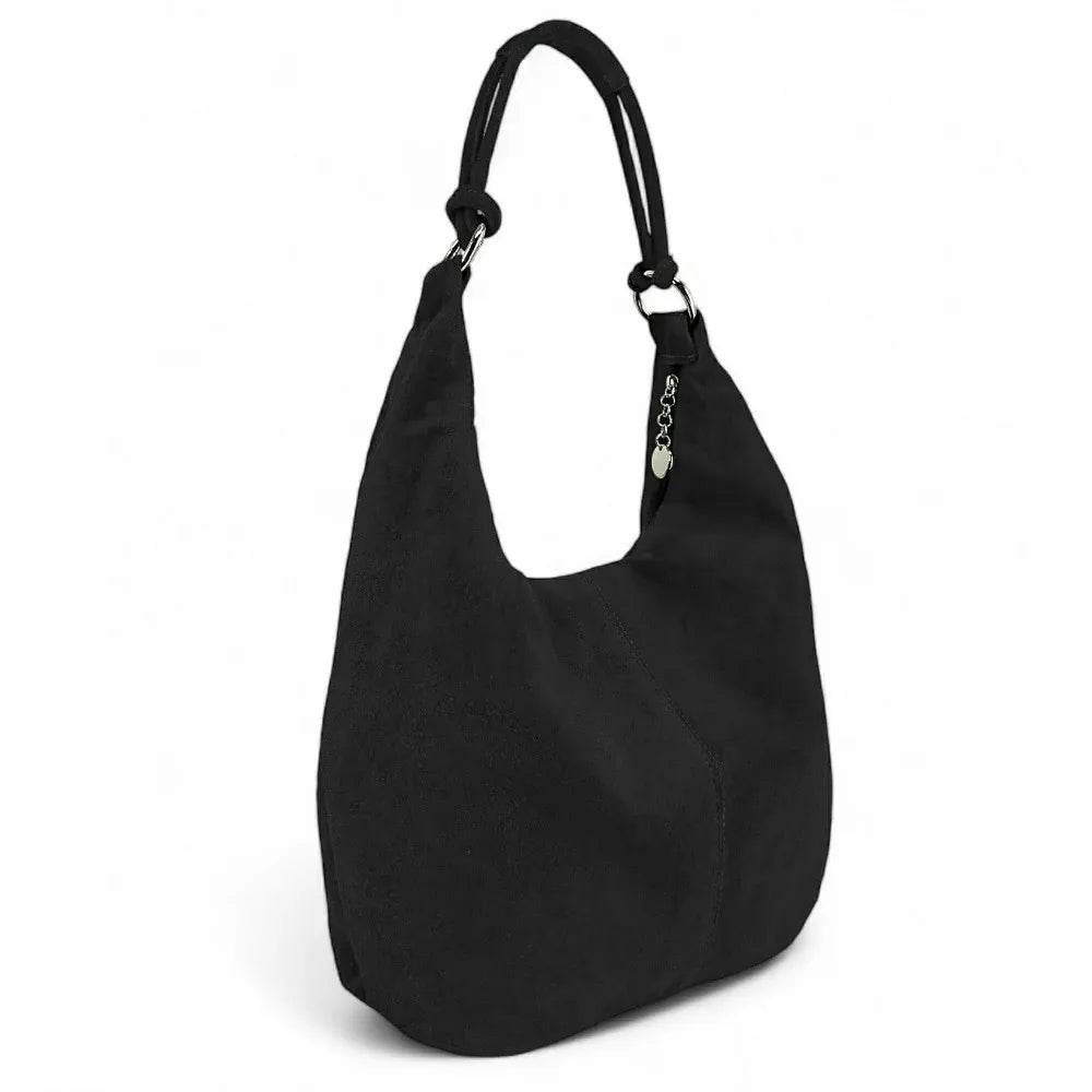 Sac à main en croûte de cuir LOVE Noir