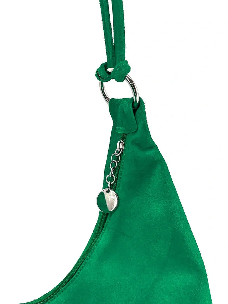 Sac à main en croûte de cuir LOVE Vert anglais