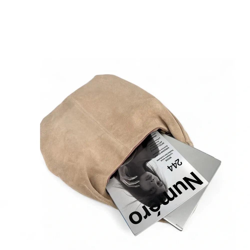 Sac à main en croûte de cuir LOVE Beige crème