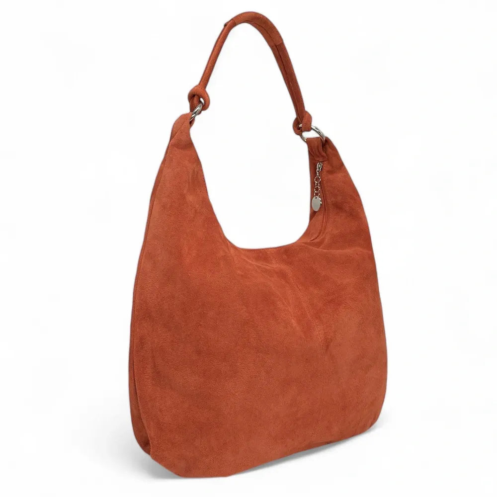 Sac à main en croûte de cuir LOVE Rouge brique