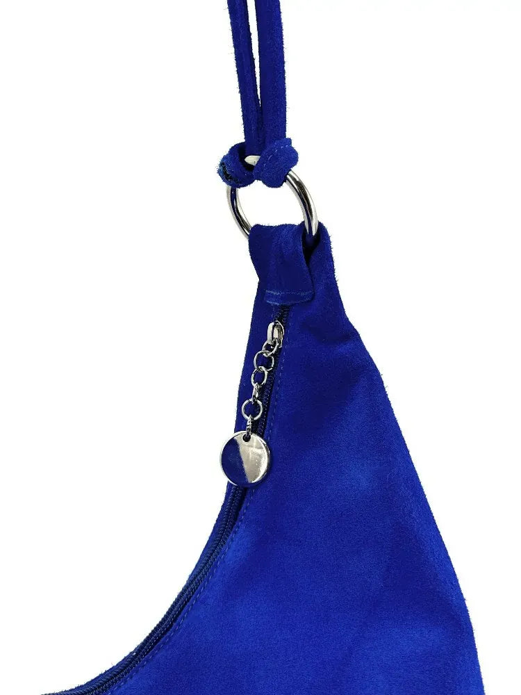 Sac à main en croûte de cuir LOVE Bleu roi