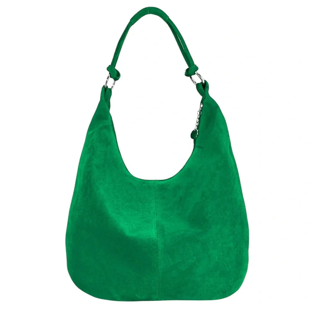 Sac à main en croûte de cuir LOVE Vert anglais