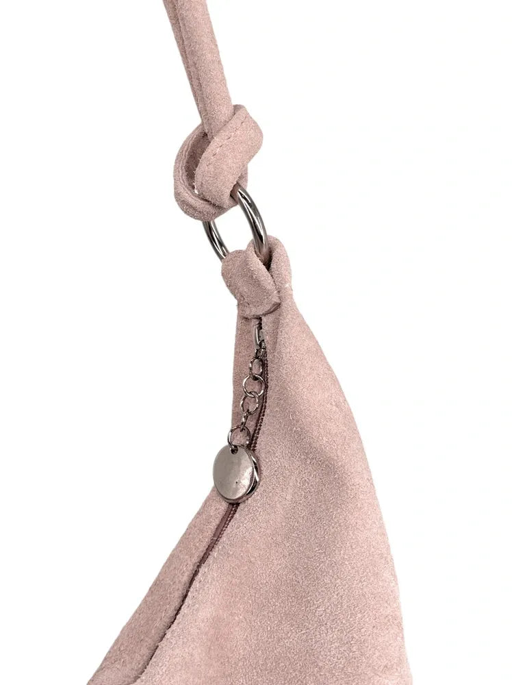 Sac à main en croûte de cuir LOVE Rose nude