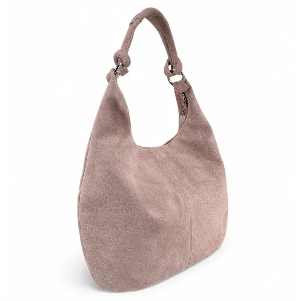 Sac à main en croûte de cuir LOVE Rose nude