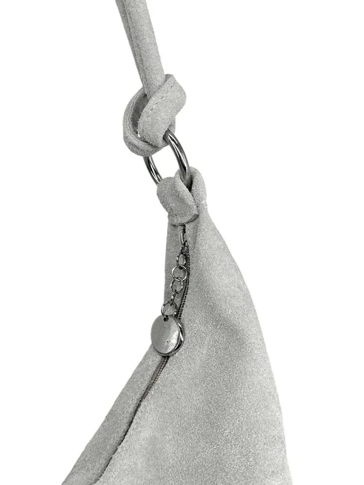 Sac à main en croûte de cuir LOVE Gris clair