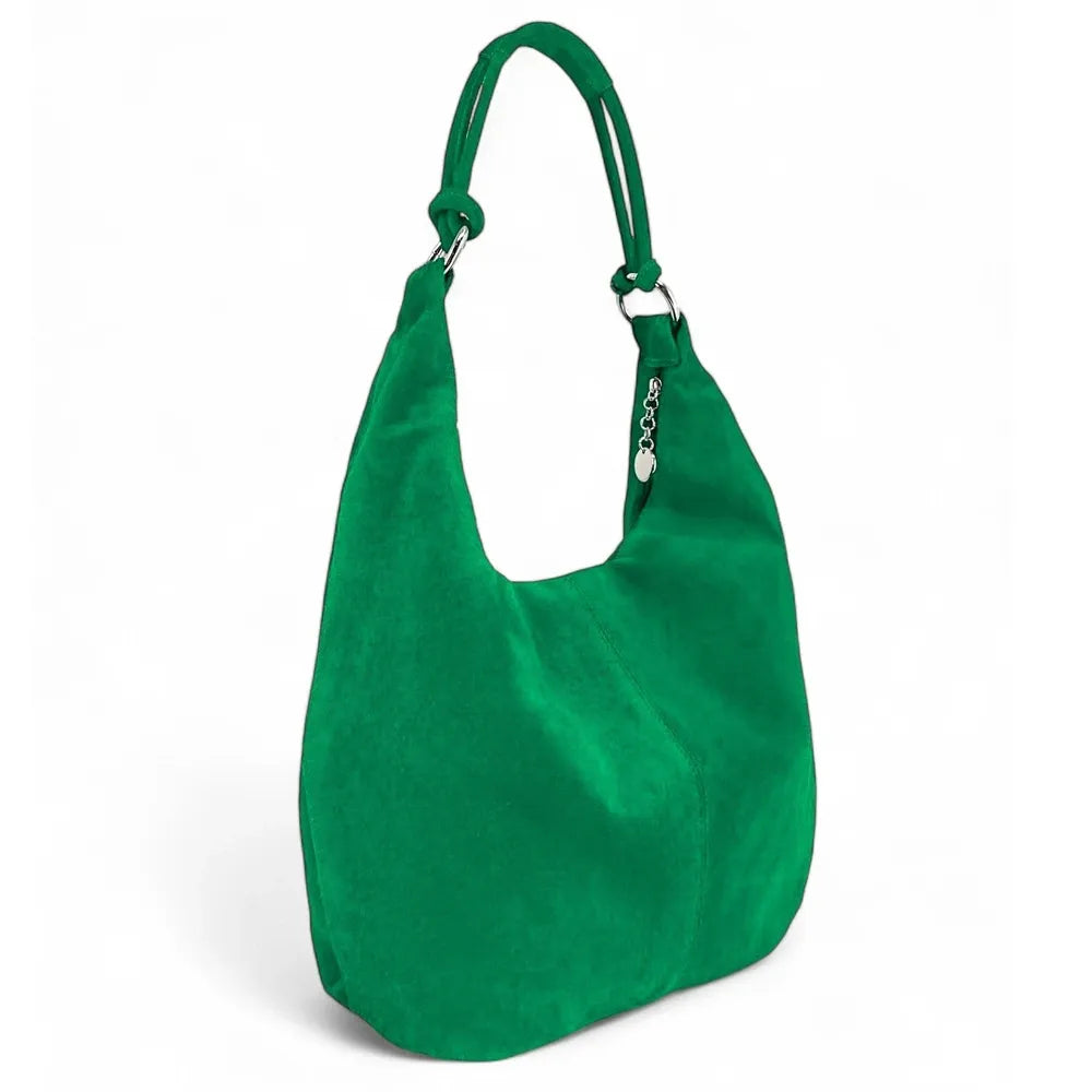 Sac à main en croûte de cuir LOVE Vert anglais