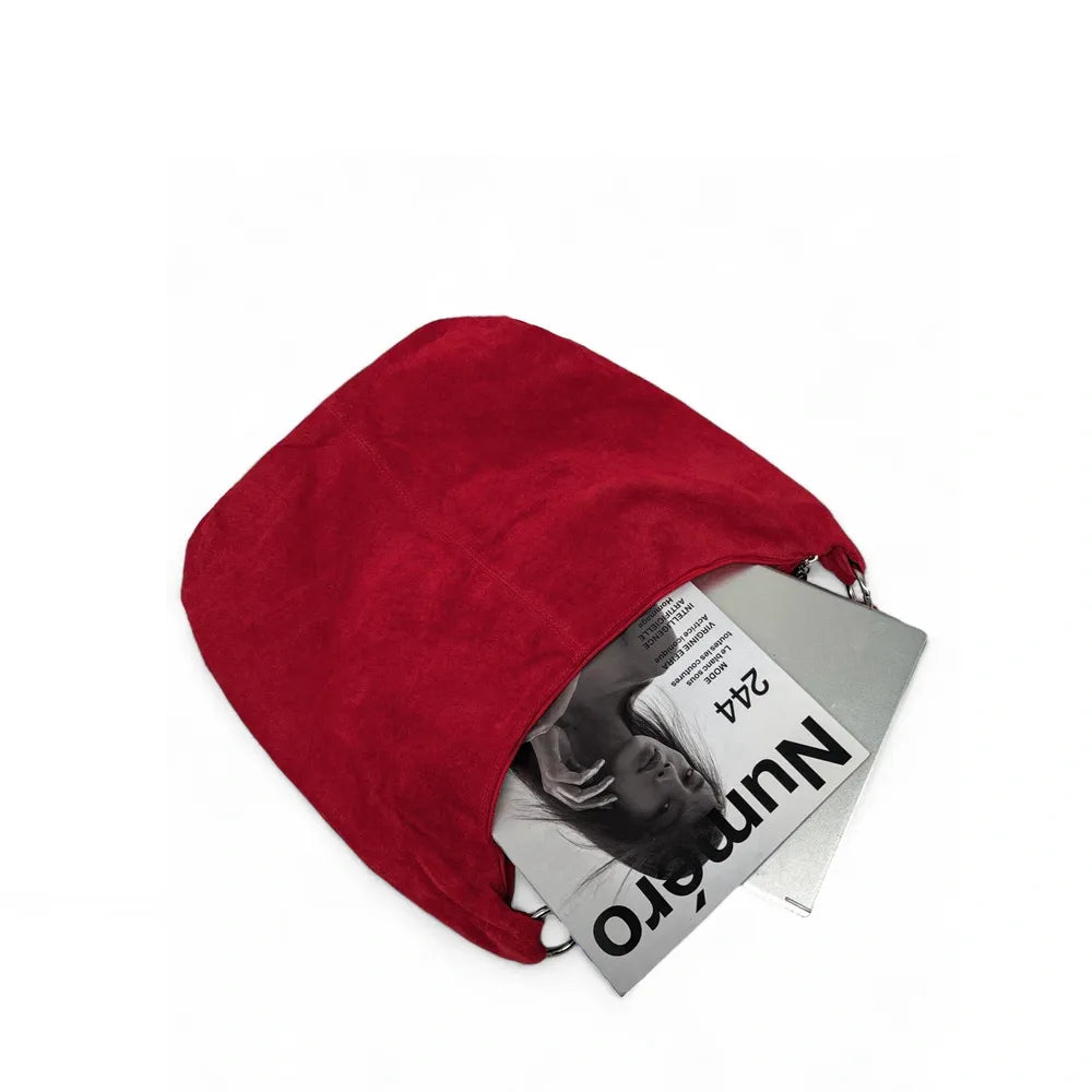 Sac à main en croûte de cuir LOVE Rouge intense