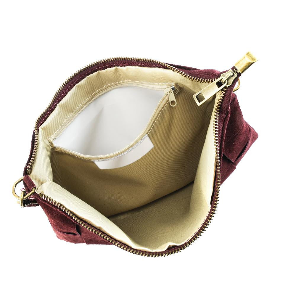 Sac pochette en croûte de cuir PERTH Rouge garance