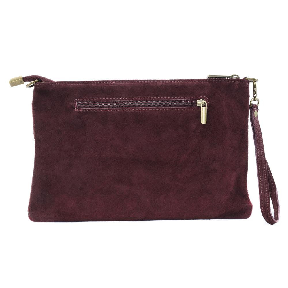 Sac pochette en croûte de cuir PERTH Rouge garance