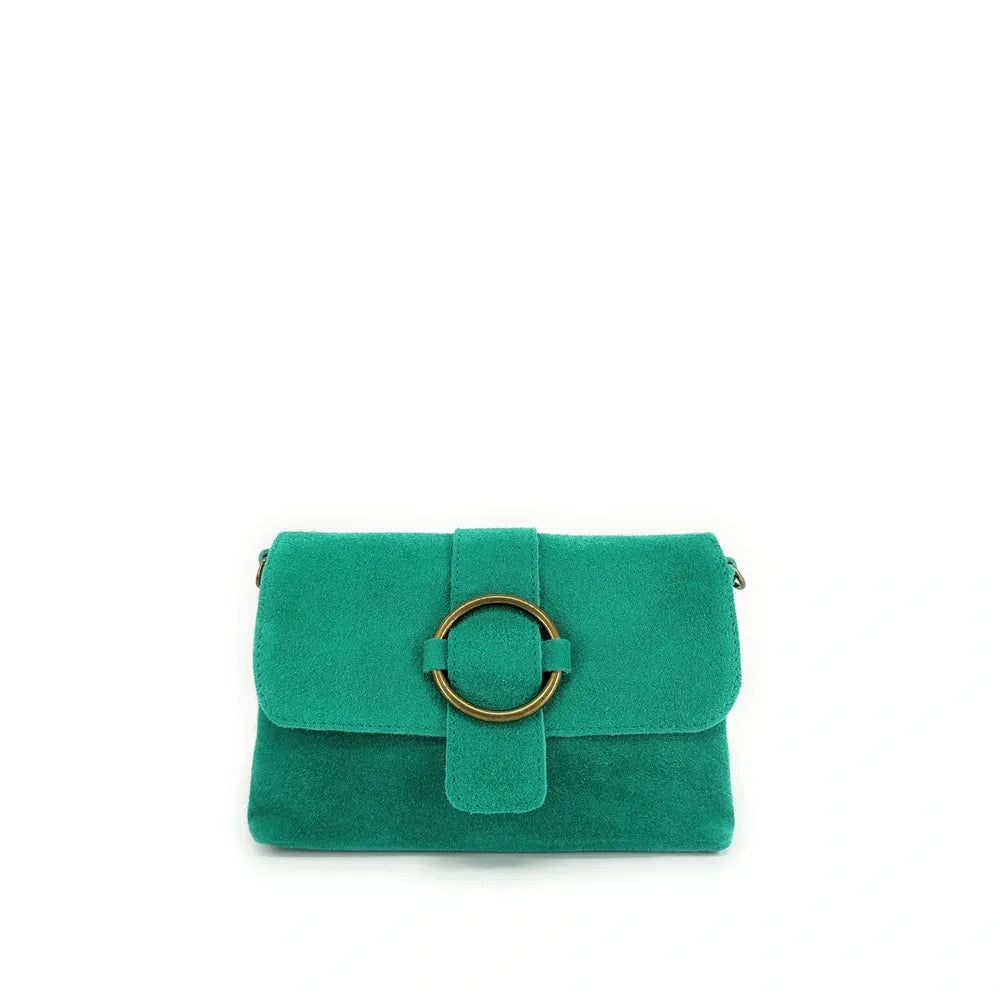 Sac à main en croûte de cuir VERONE SUEDE Vert menthe