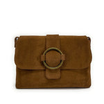 Sac à main en croûte de cuir VERONE SUEDE Cannelle