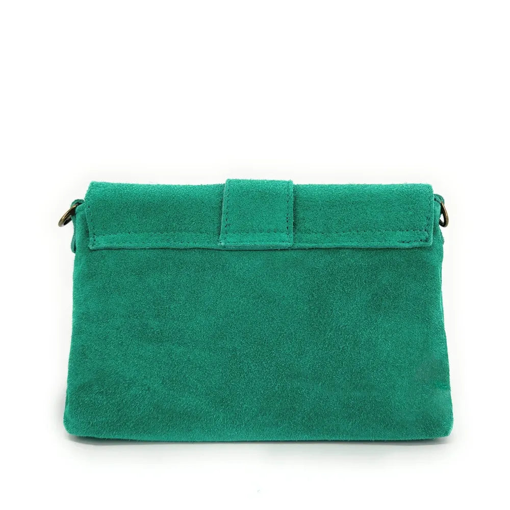 Sac à main en croûte de cuir VERONE SUEDE Vert menthe