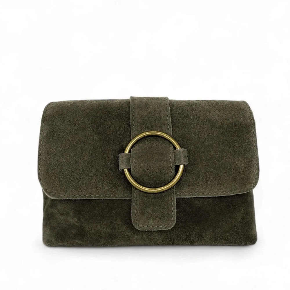Sac à main en croûte de cuir VERONE SUEDE Kaki