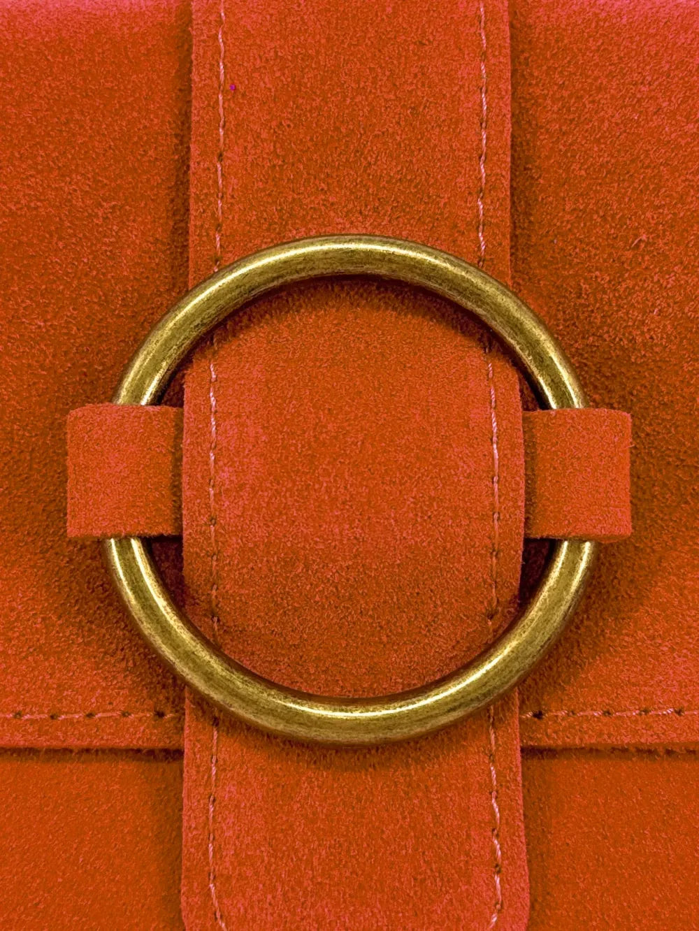 Sac à main en croûte de cuir VERONE SUEDE Mandarine