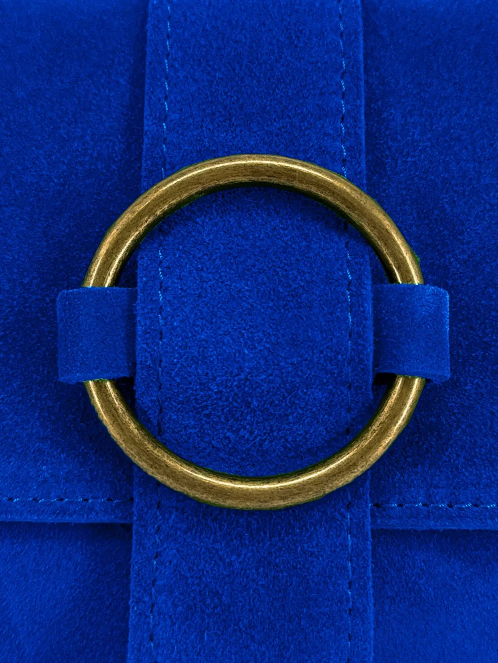 Sac à main en croûte de cuir VERONE SUEDE Bleu roi