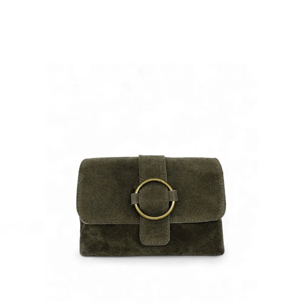 Sac à main en croûte de cuir VERONE SUEDE Kaki