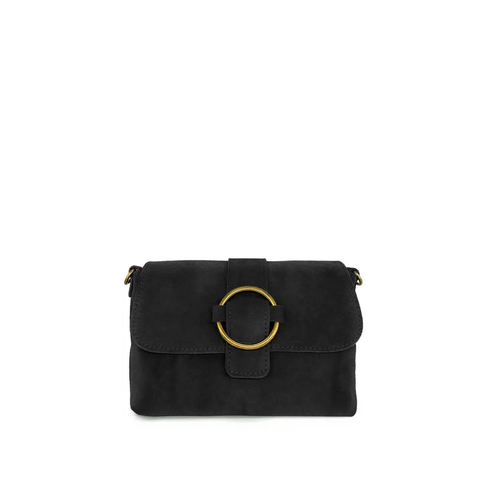 Sac à main en croûte de cuir VERONE SUEDE Noir