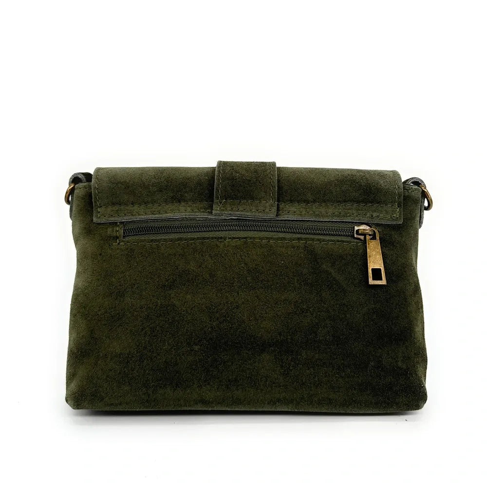 Sac à main en croûte de cuir VERONE SUEDE Kaki