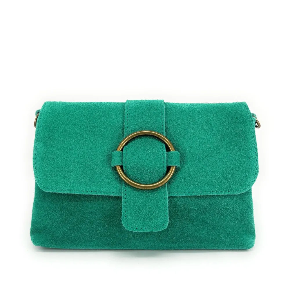 Sac à main en croûte de cuir VERONE SUEDE Vert menthe